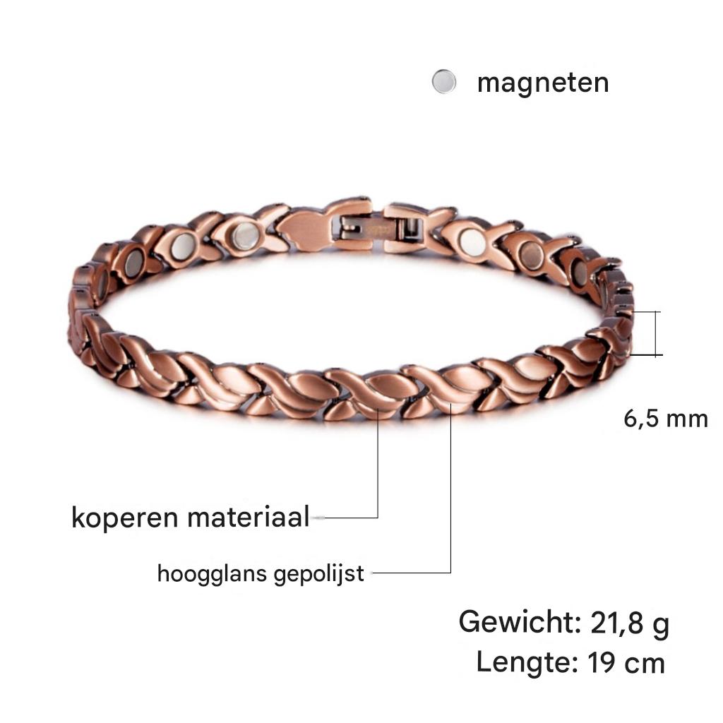 Koperen Magnetische Armband met Visdesign en Elegante Stijl