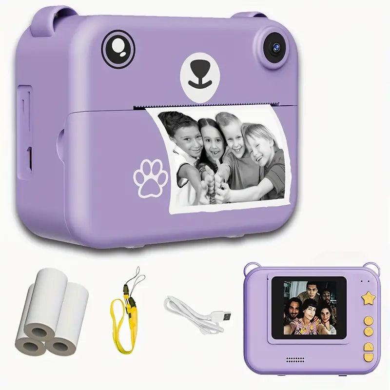 Instantcamera voor kinderen met 1080p-video, printfunctie & accessoires