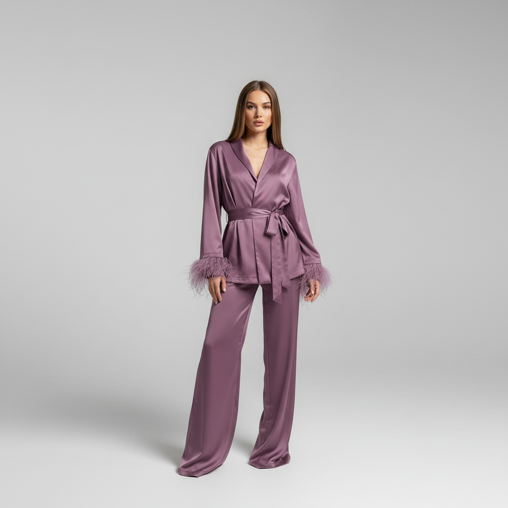 Comfortabele Satijnen Pak - Claudia