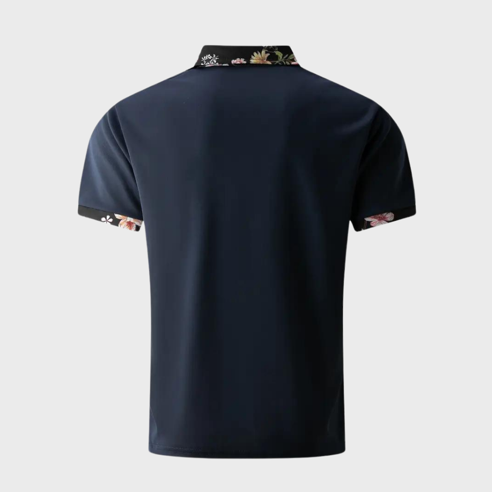 Heren Polo met Subtiele Print - Noah