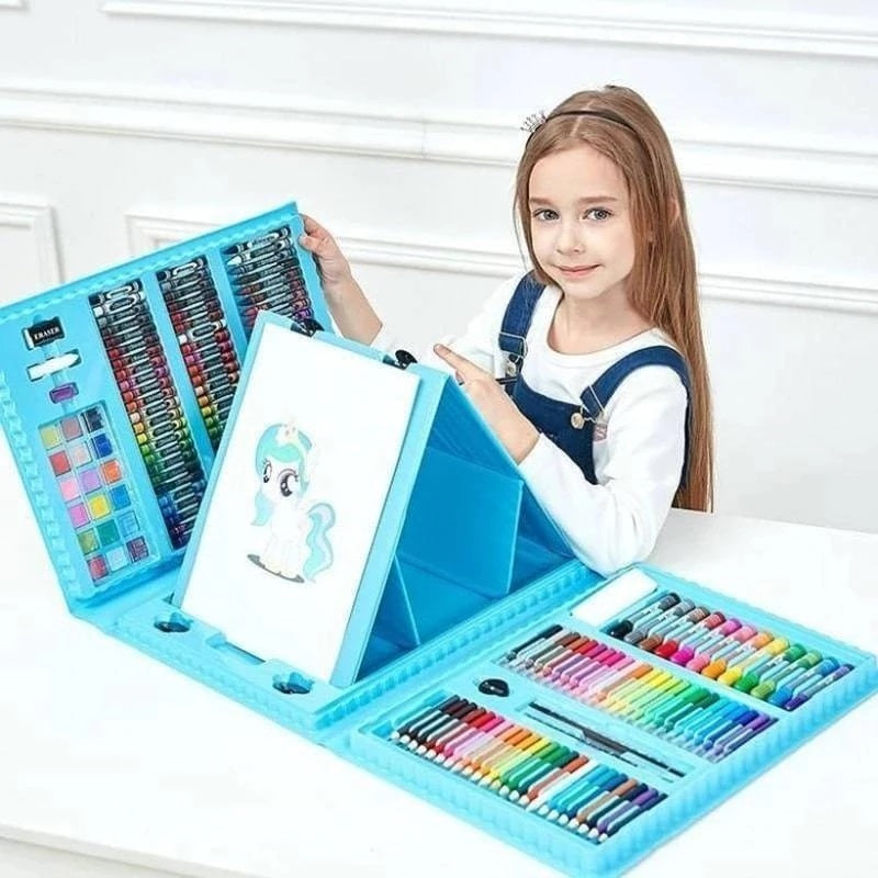 6-in-1 creatieve box met teken- en knutselmateriaal voor kinderen – compact en veelzijdig