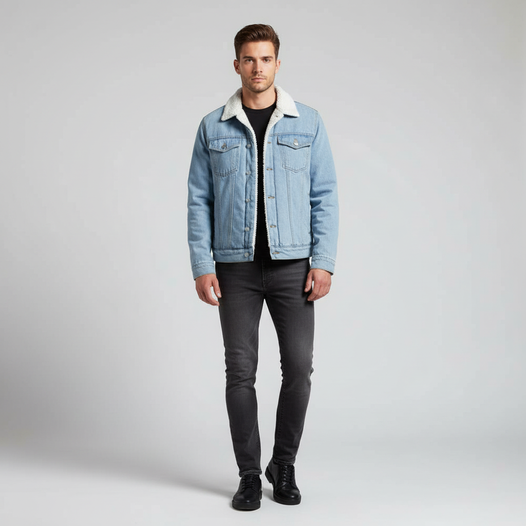 Denimjack met fleecevoering - Timur