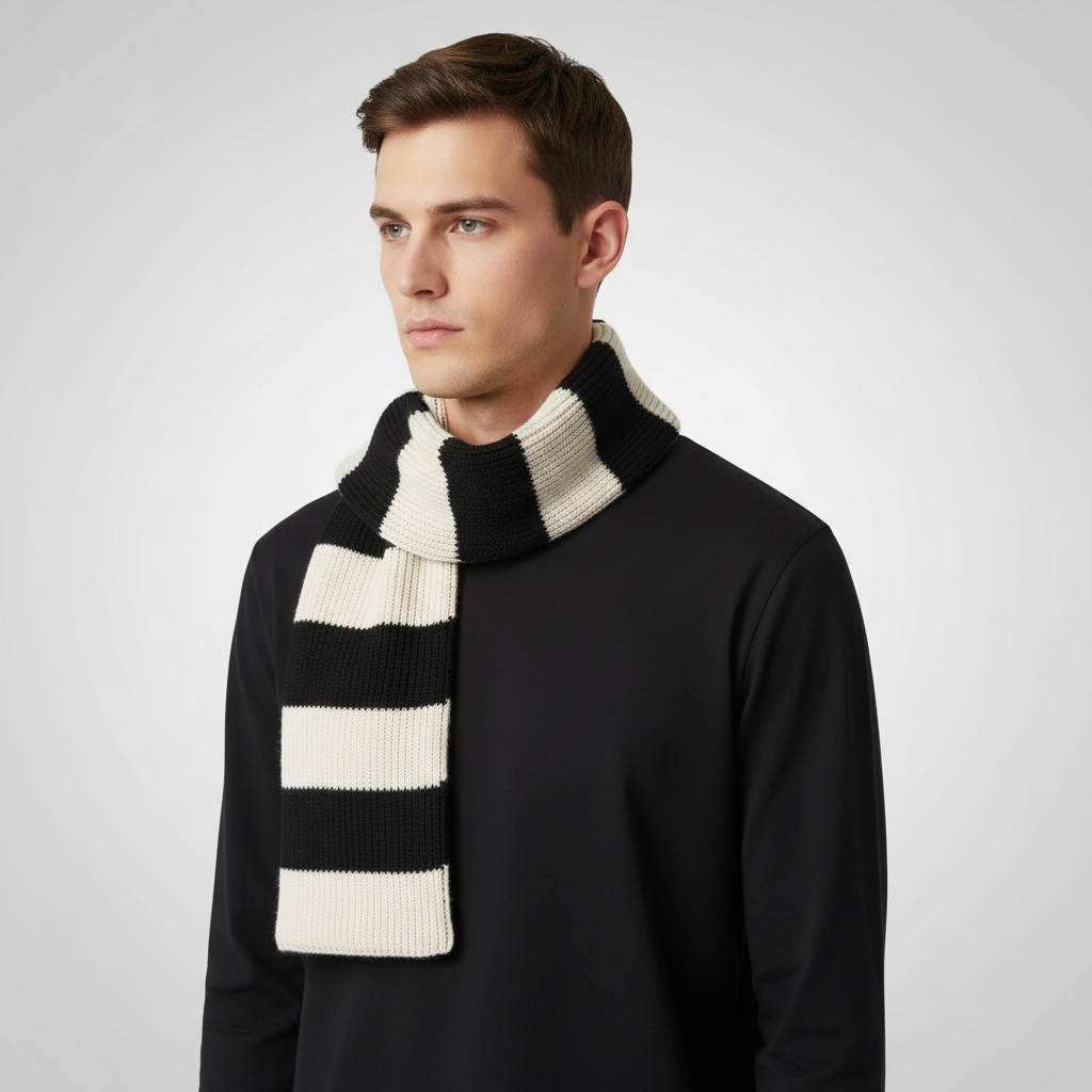 Dikke Chunky Gehaakte Sjaal - WarmStripe
