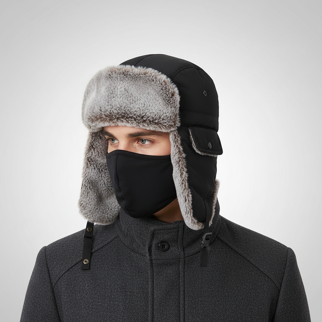 Gevoerde wintermuts met oorkleppen - AlpineFleece