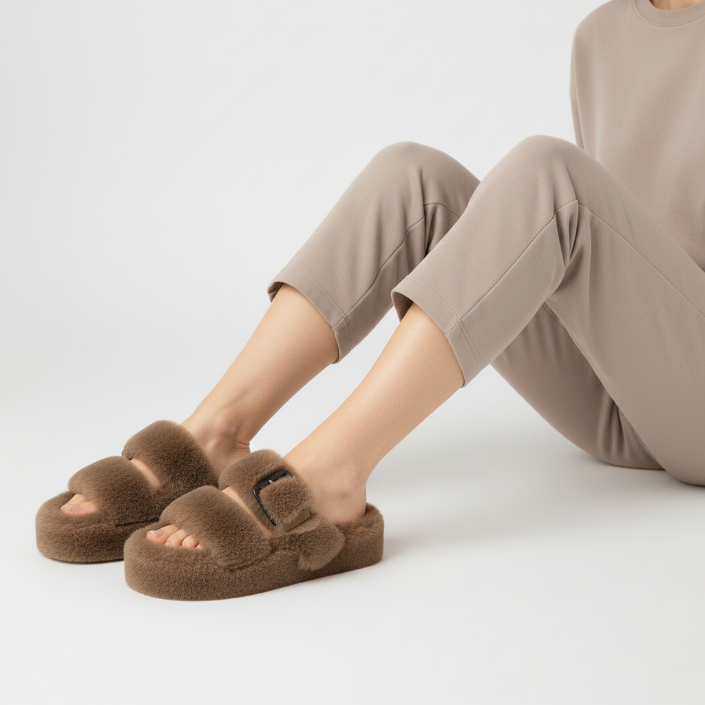 Gevoerde Zachte Huisschoenen - WarmFluff