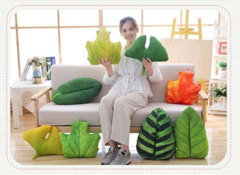 Plant Leaves & Flower Pillow