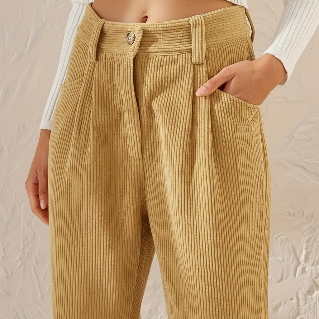 Hooggetailleerde corduroy broek - Marie