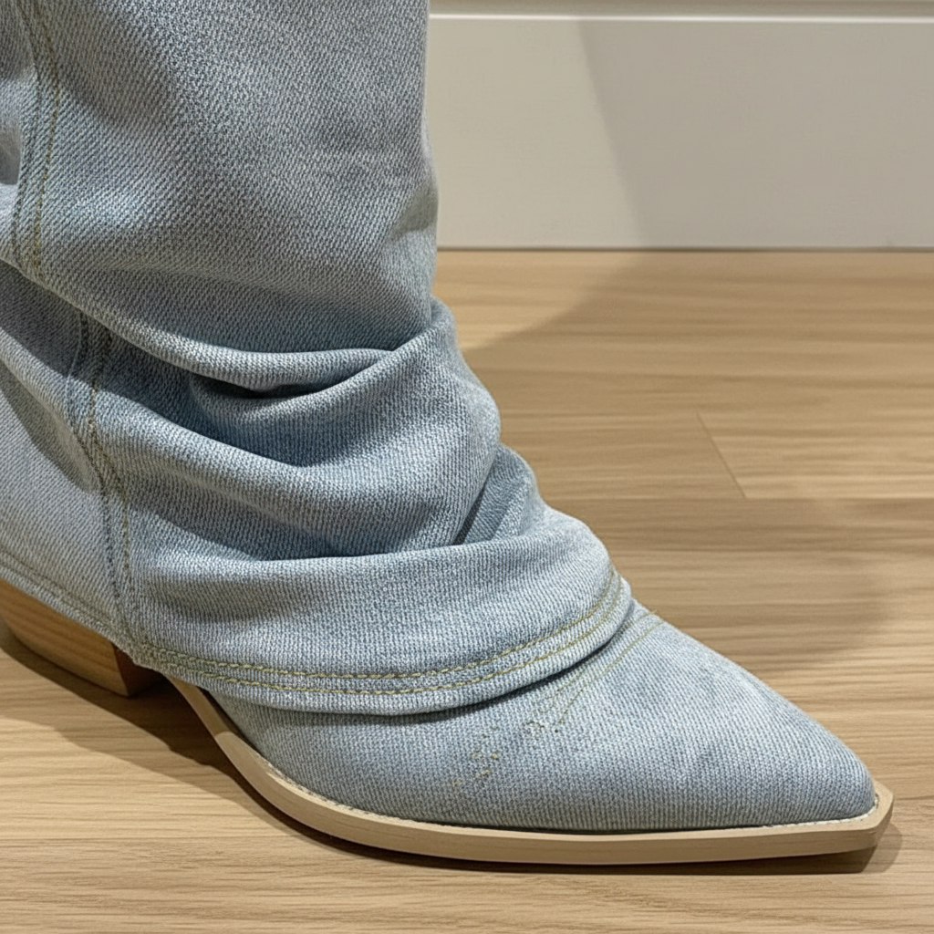 Knie hoge Denim Stiefels - Angela