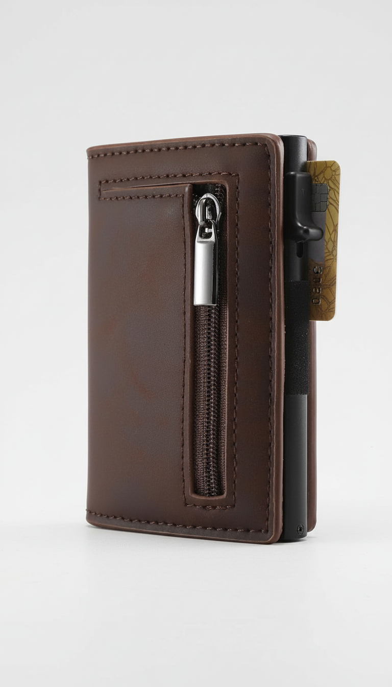 Compacte leren portemonnee - SafeWallet