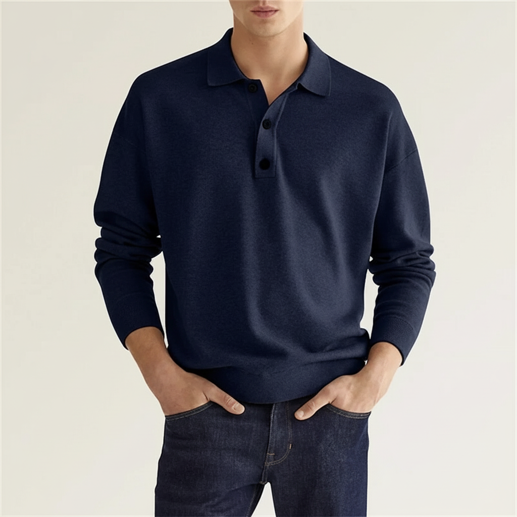 Langarm Poloshirt Voor Heren - Oskar