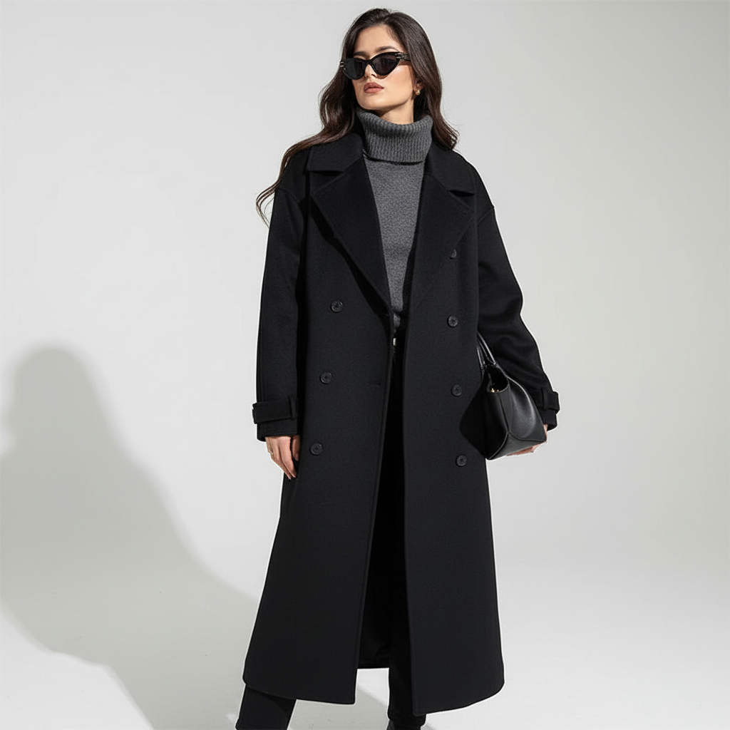 Maxi Mantel met Tailleband - Faye
