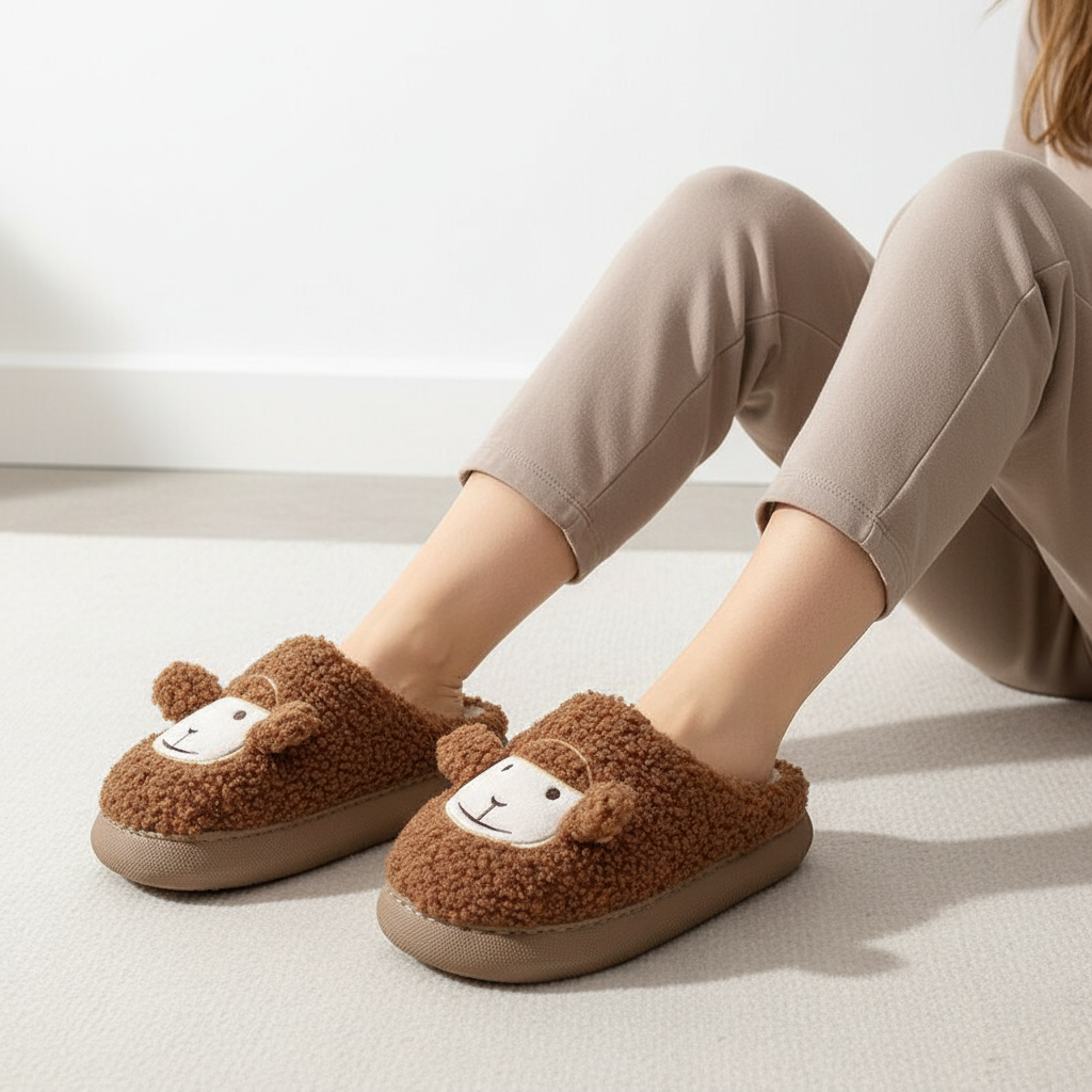Pluche Slippers Met Plateauzool - PlushWalk
