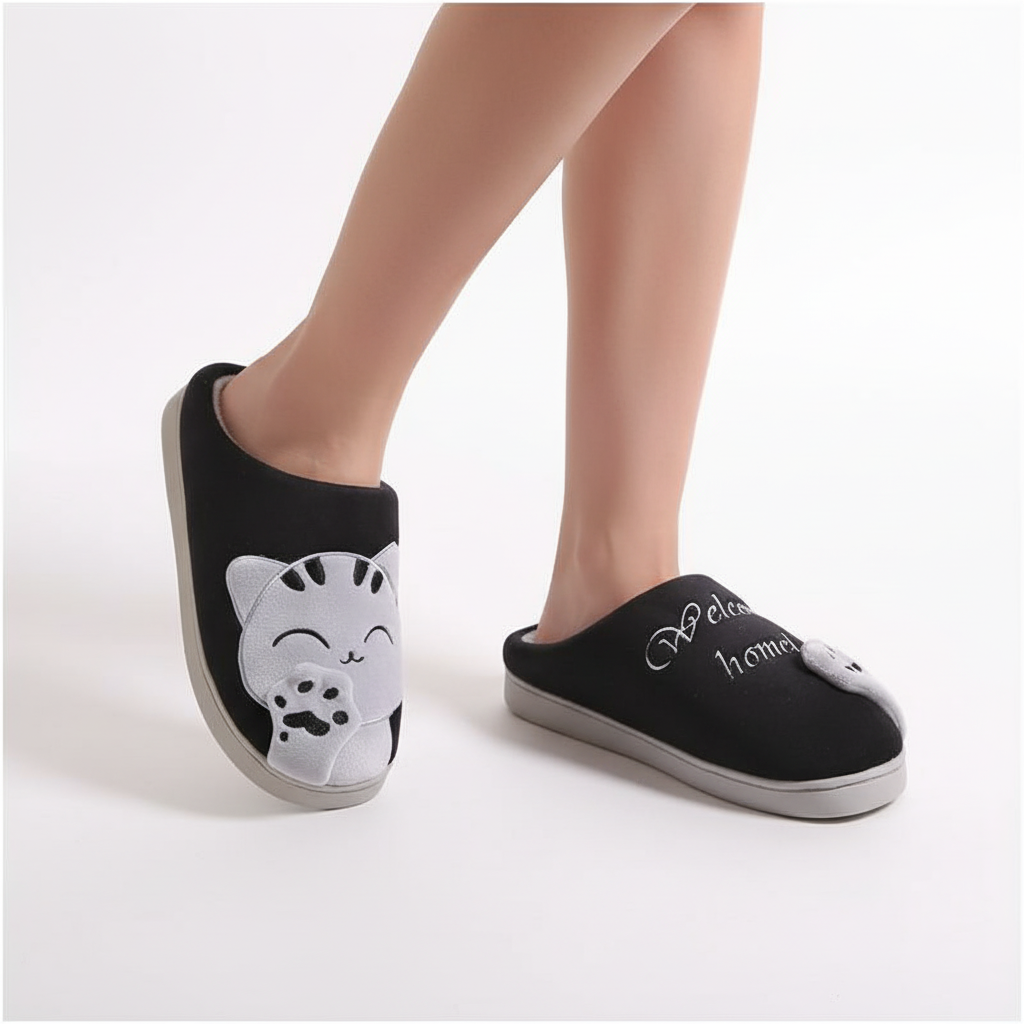 Pluche Warme Huizen Slippers - SnugPurr