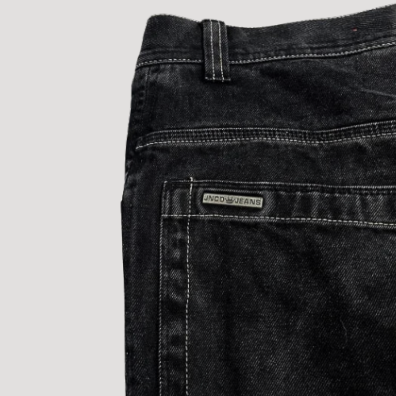 Zwarte Baggy Jeans met Hoge Taille – Raven