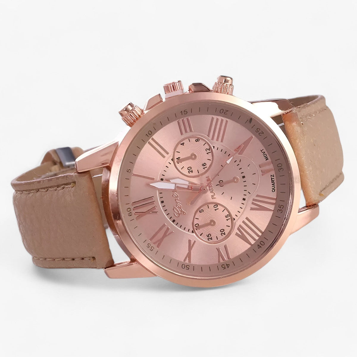 Luxe Waterdicht Dameshorloge met Leren Band – Camille