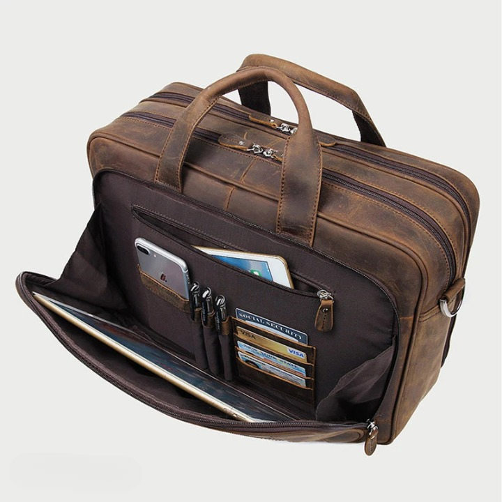 Laptoptas van leer - TechBag