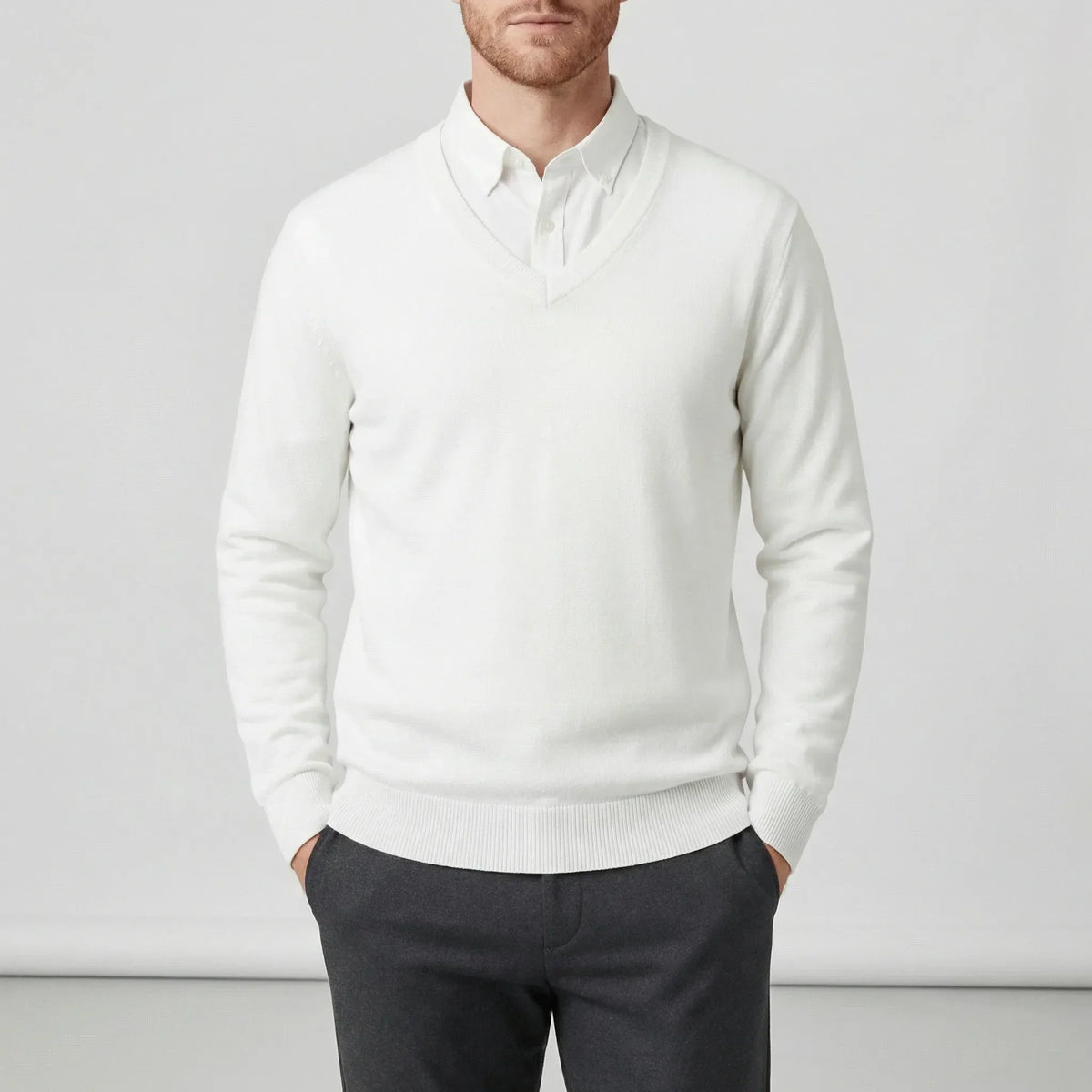 Slim-fit V-hals trui - Keanu
