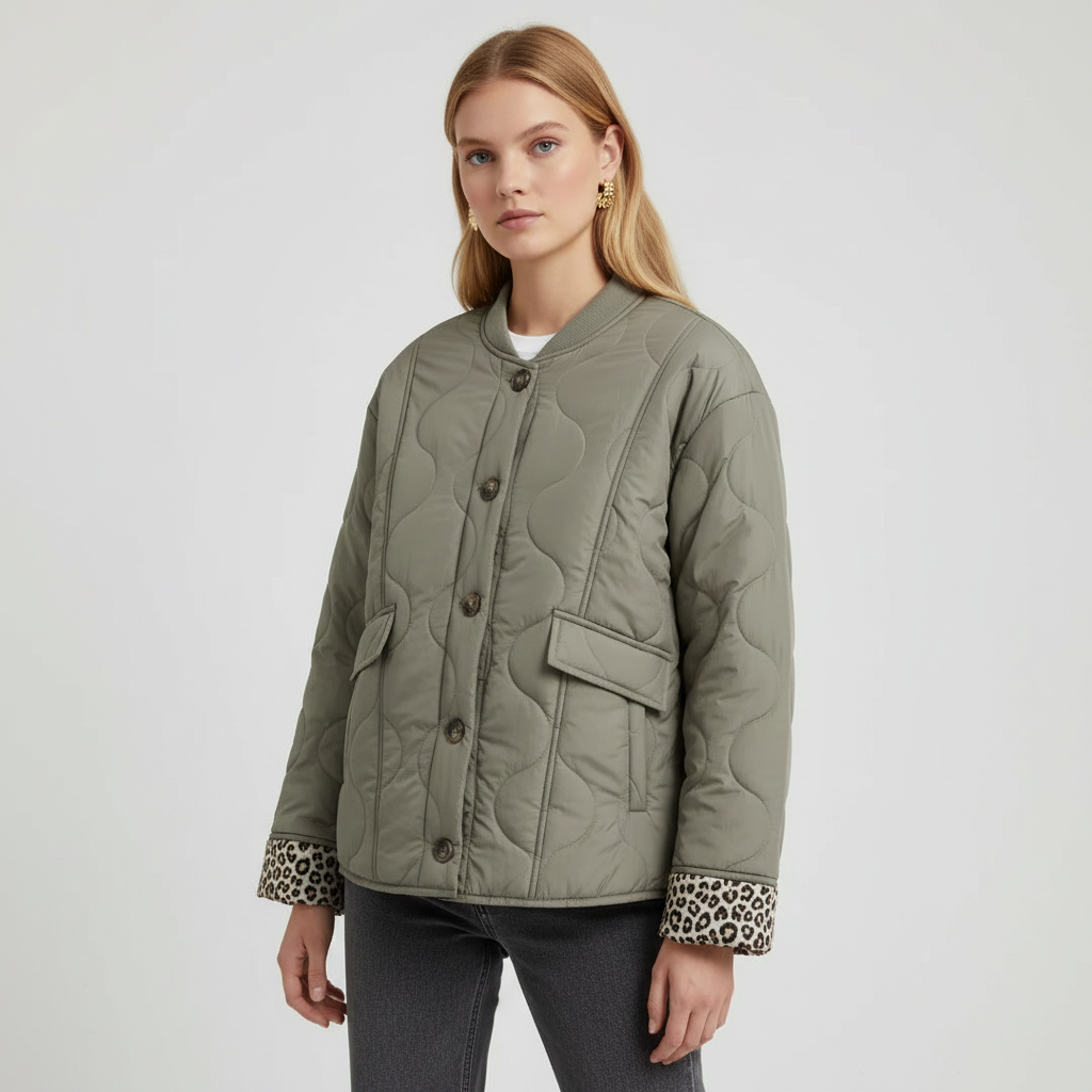 Steppjacke Met Luipaardvoering - Candace