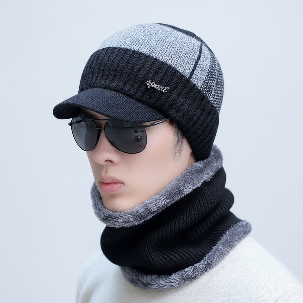 Gebreide bivakmuts met ingebouwde klep - WarmVisor