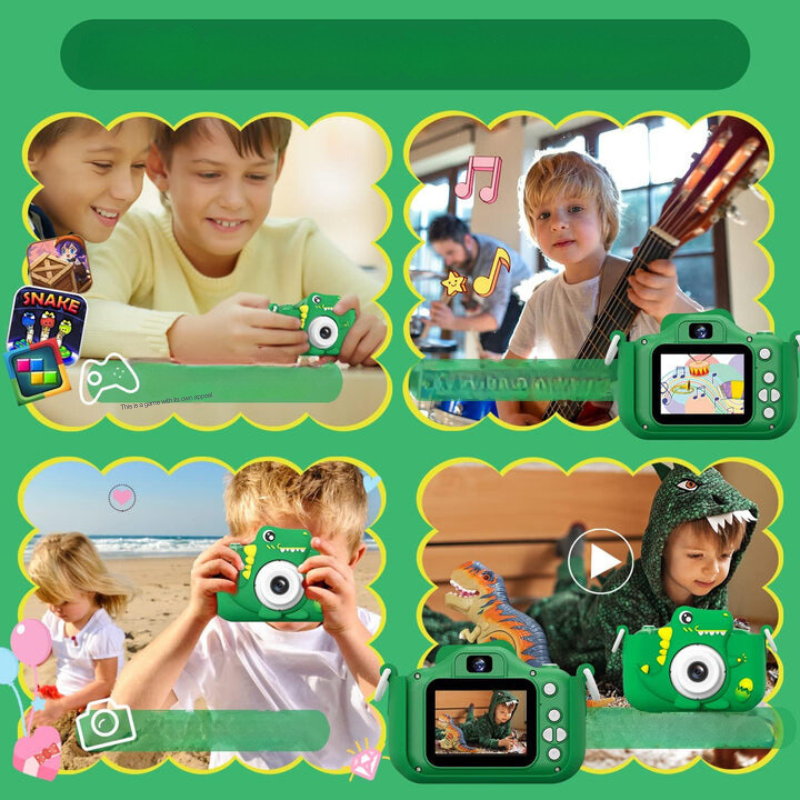 Kindercamera met HD-functie en dinosaurusdesign voor eerste fotoavonturen