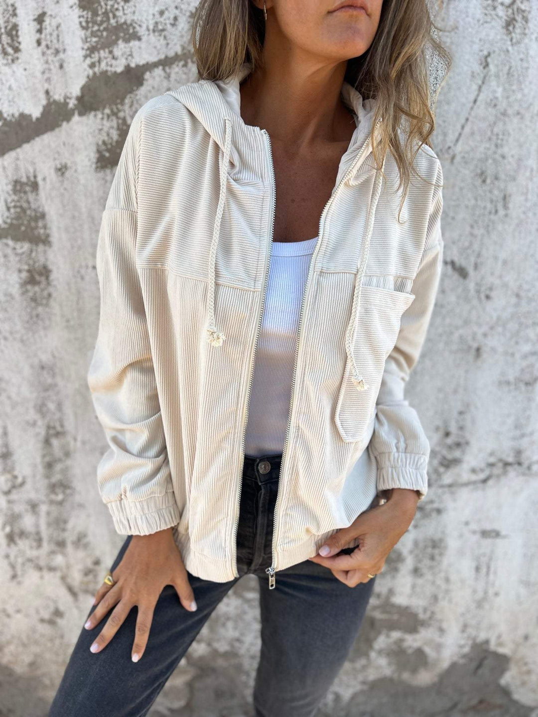 Casual Dames Hoodie met Capuchon en Rits – Noemi
