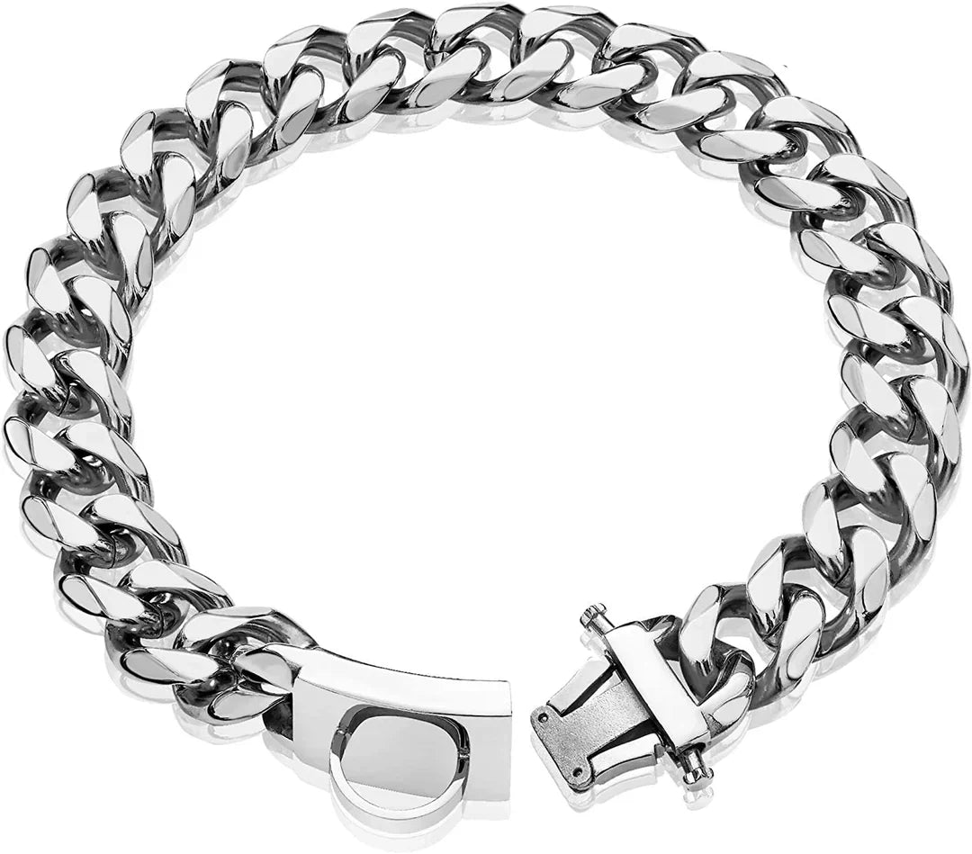 Titanium stalen hondenhalsband voor middelgrote en grote honden