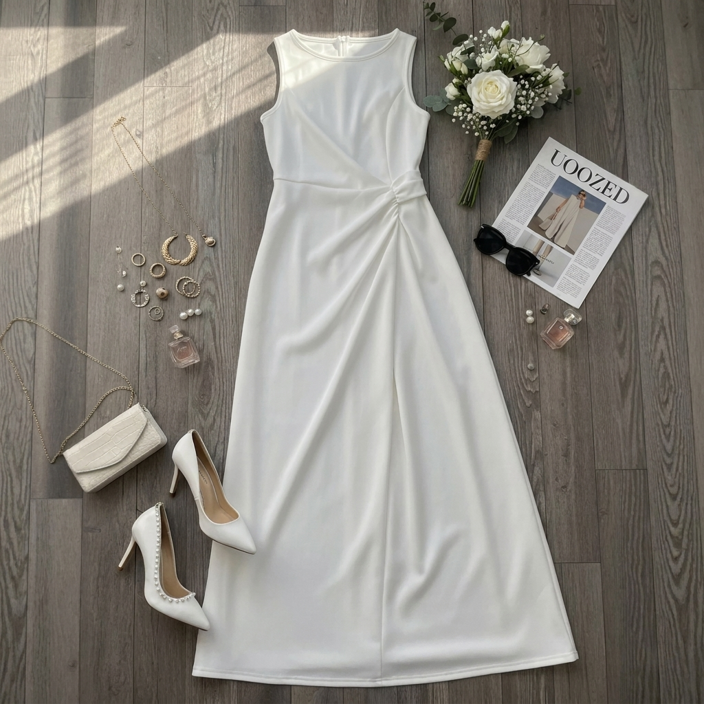 Elegante Geplooide Maxi-Jurk voor Dames