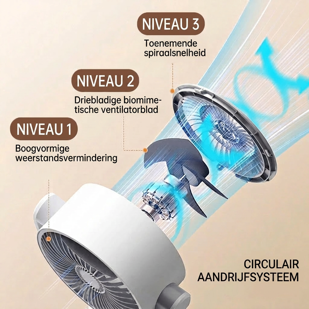 Stille vloerventilator – Afstandsbediening oscillatie