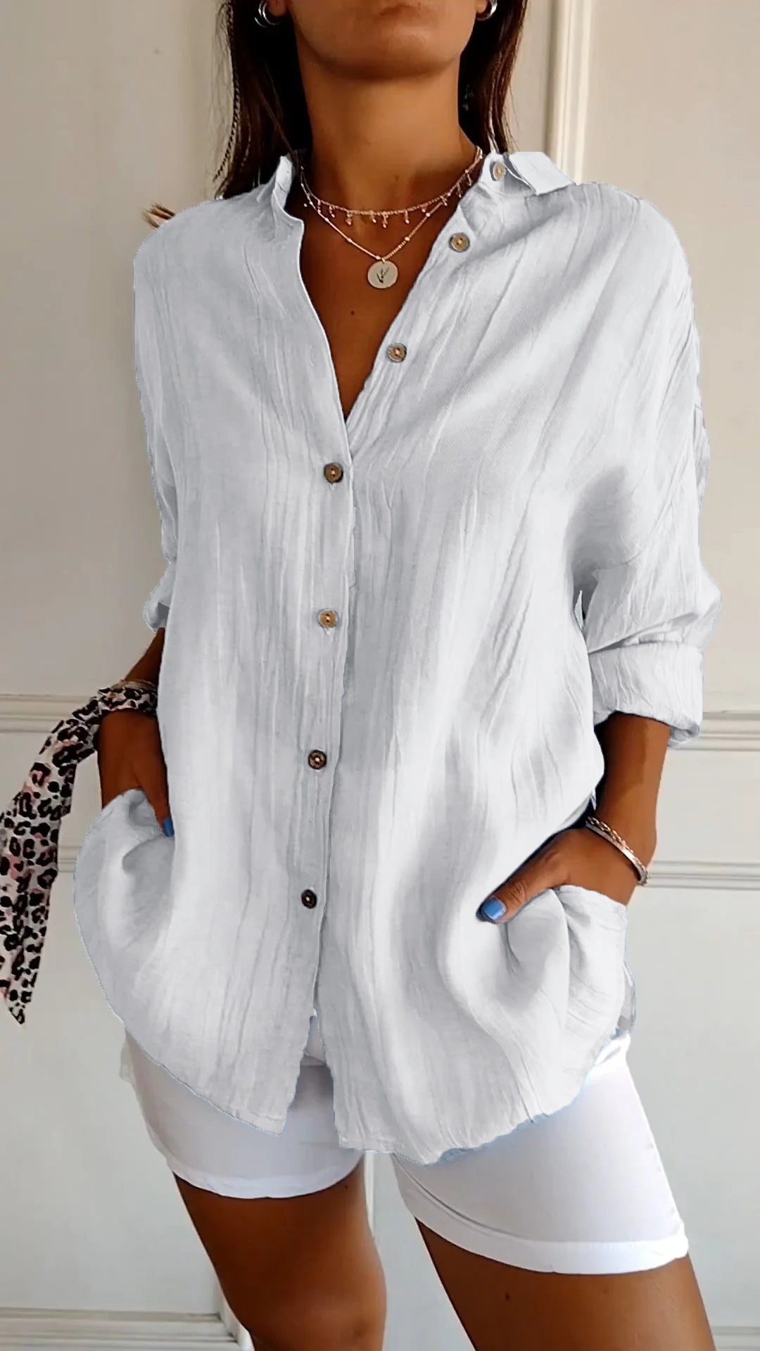 Loszittende Blouse voor dames - Luchtig en Comfortabel - Met knopen sluiting