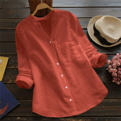 Dames Linnen Shirt met Lange Mouwen – Isla