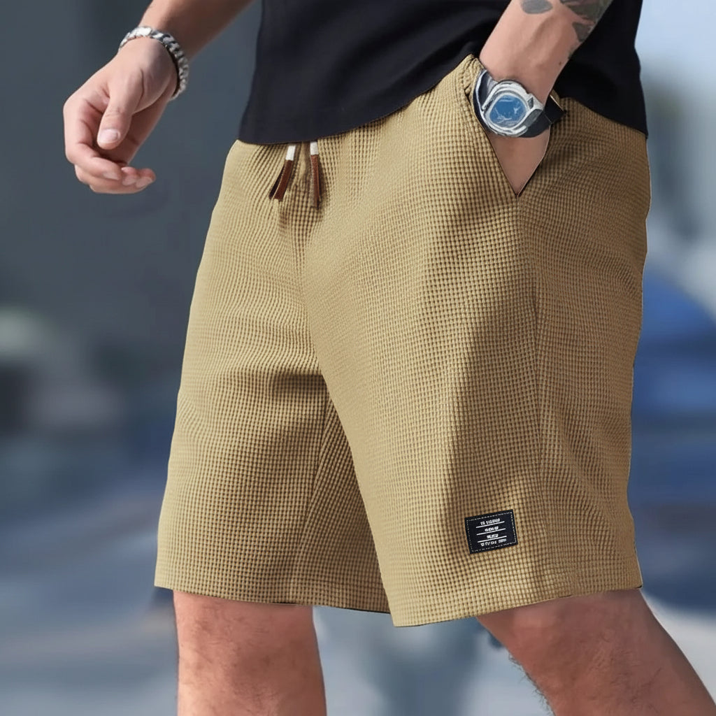 Casual sportshort voor heren – zomerse, wijde broek met trekkoord en zakken