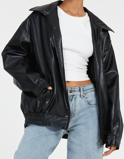 Oversized Los Leren Damesjasje – Yara