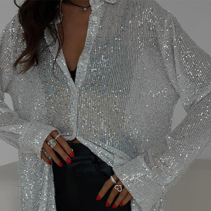 Losse Blouse met Glimmende Pailletten – Celeste