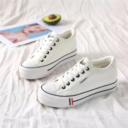 Stijlvolle Dames Canvas Sneakers met Plateauzool – Leonie