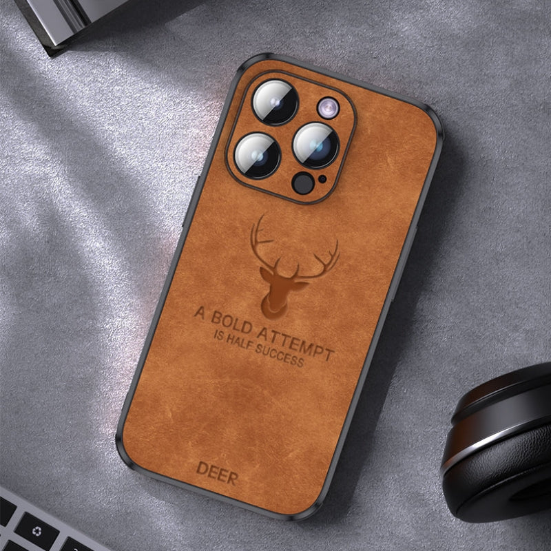 Luxe Hertenleren iPhone Hoes - Veltro