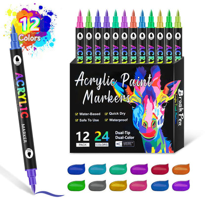 Dubbelzijdige Twee-kleur Acryl Markeerstift