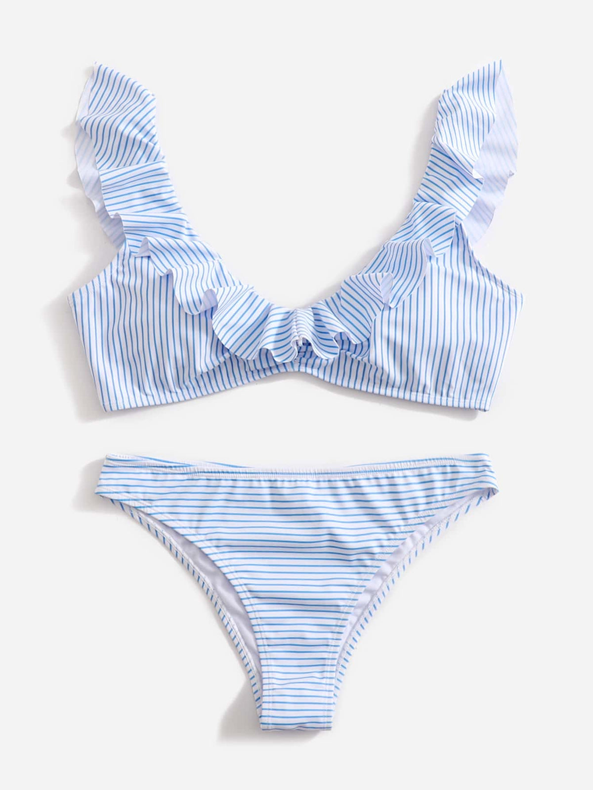 Blauw-Wit Gestreepte Bikini - Lina