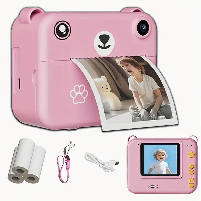 Instantcamera voor kinderen met 1080p-video, printfunctie & accessoires