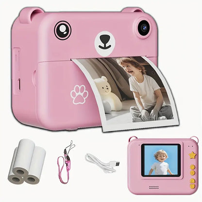 Instantcamera voor kinderen met 1080p-video, printfunctie & accessoires