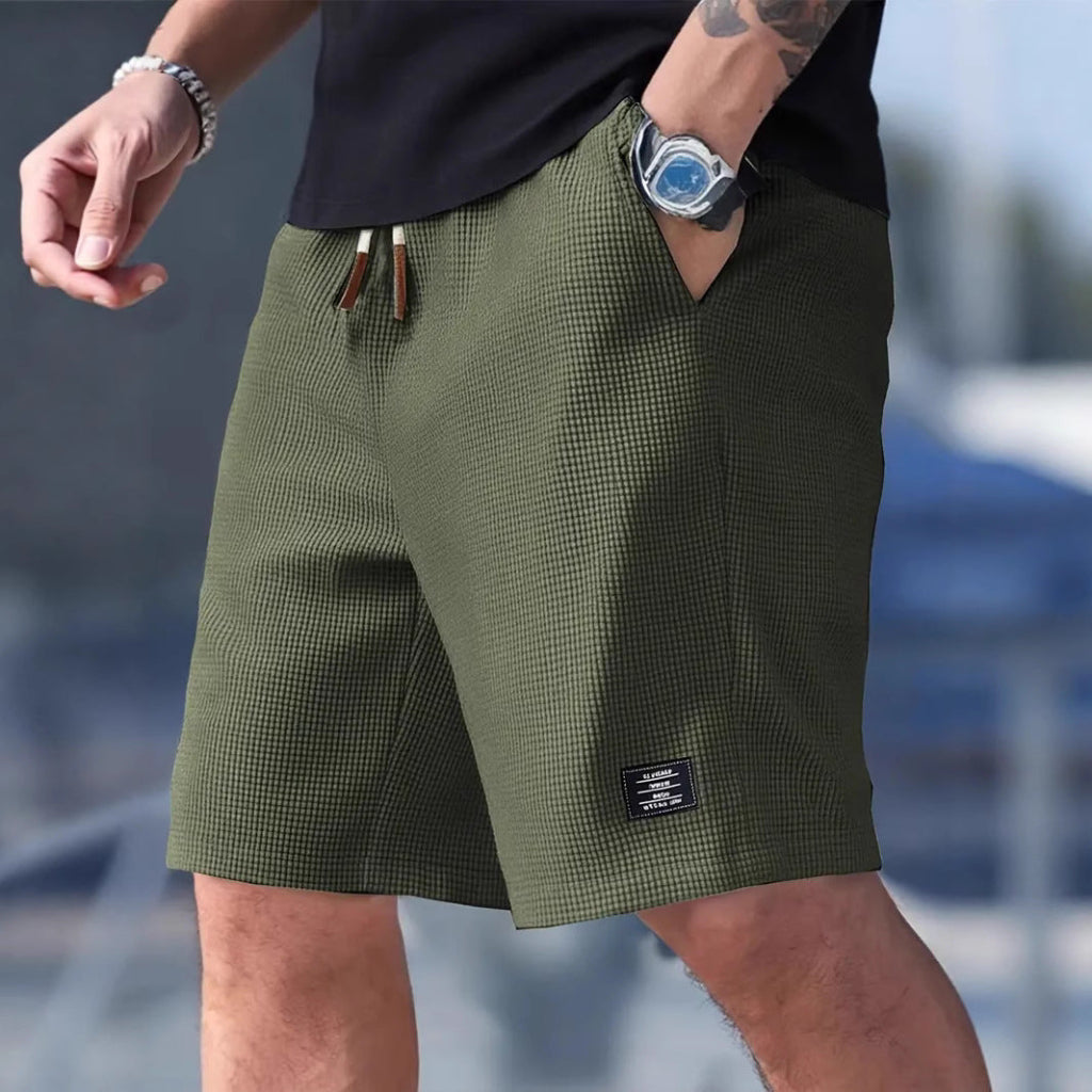 Casual sportshort voor heren – zomerse, wijde broek met trekkoord en zakken