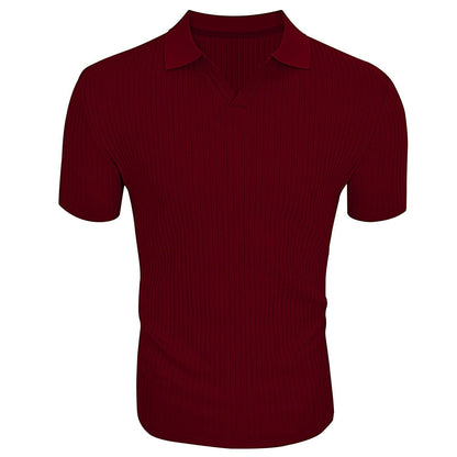 Casual poloshirt met structuur en nauwsluitende pasvorm