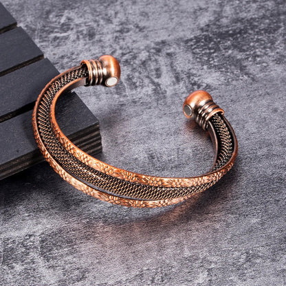 Retro rode koperen open armband
