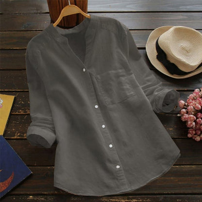 Dames Linnen Shirt met Lange Mouwen – Isla