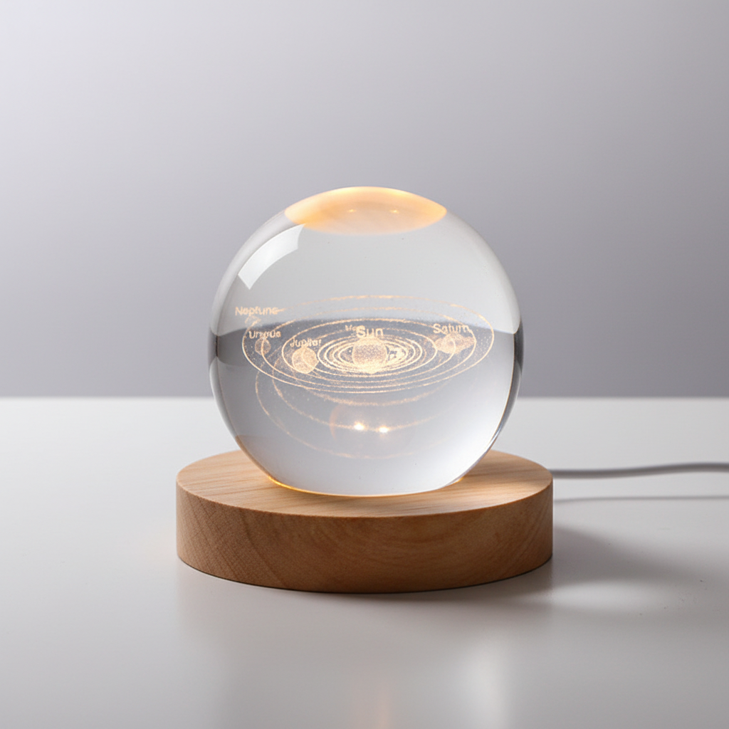 3D kristallen bolvormige nachtlamp - MoonlitOrb