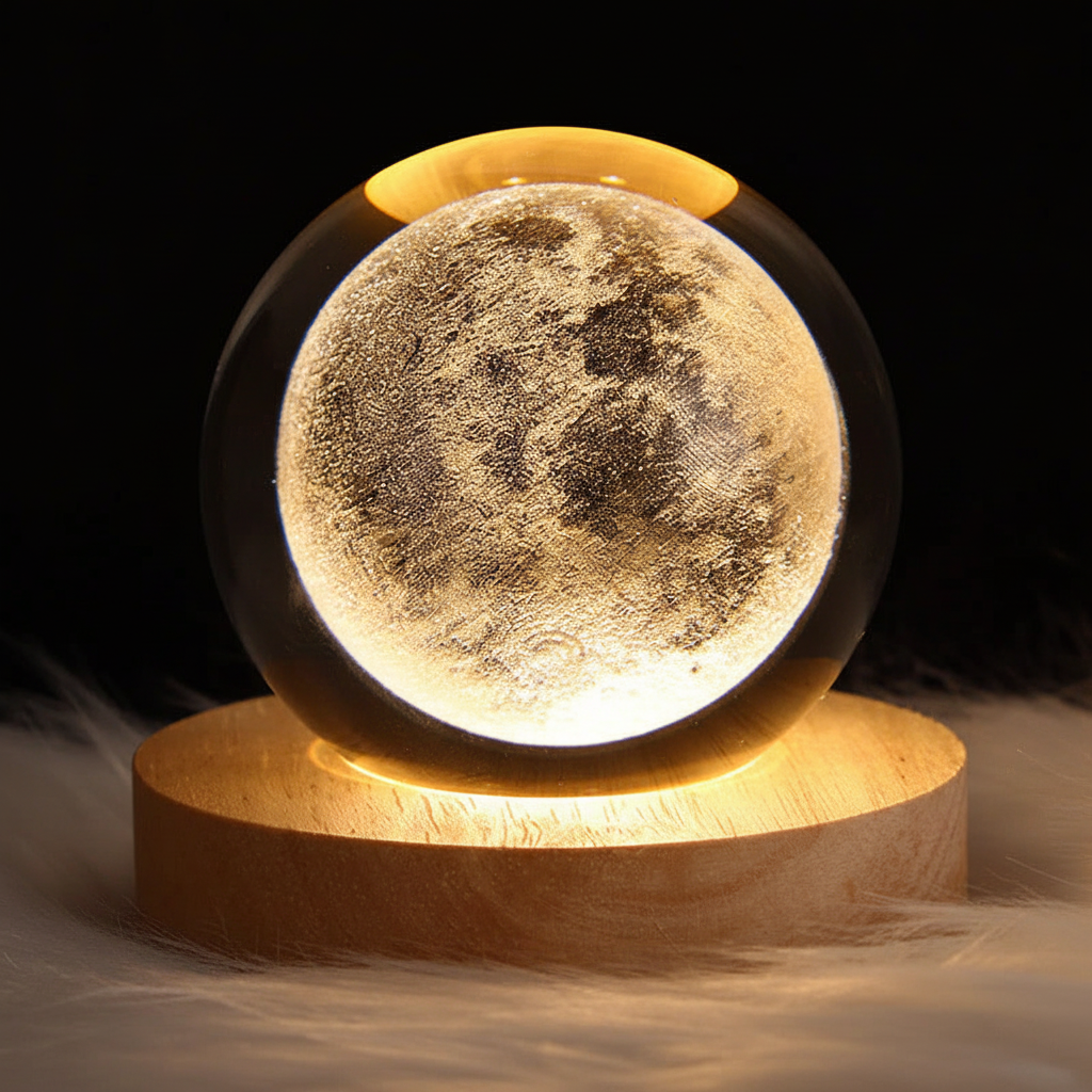 3D kristallen bolvormige nachtlamp - MoonlitOrb