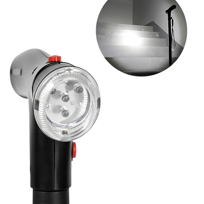 Opvouwbare stok met dubbele handvatten, alarm en licht