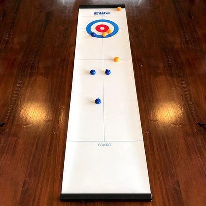 Mini-tafelcurlingspel voor thuis met glijstenen en magneetstangen