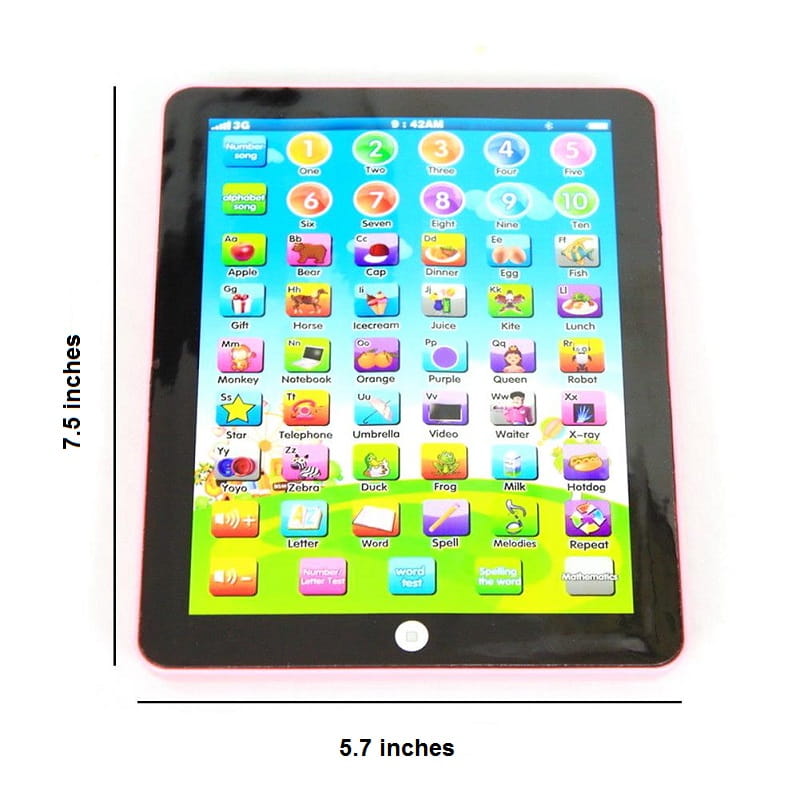 Interactief leertablet voor peuters met geluid, kleuren & quizfunctie – 7,5 inch