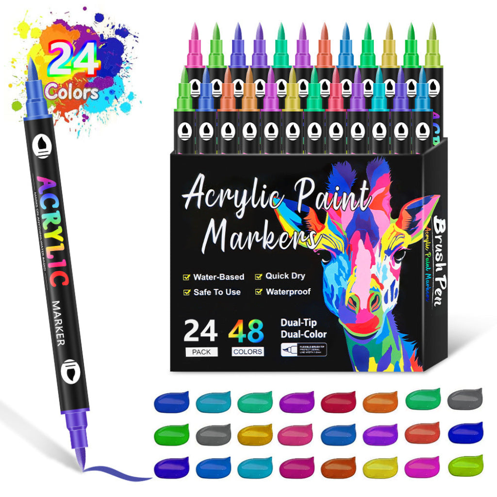 Dubbelzijdige Twee-kleur Acryl Markeerstift