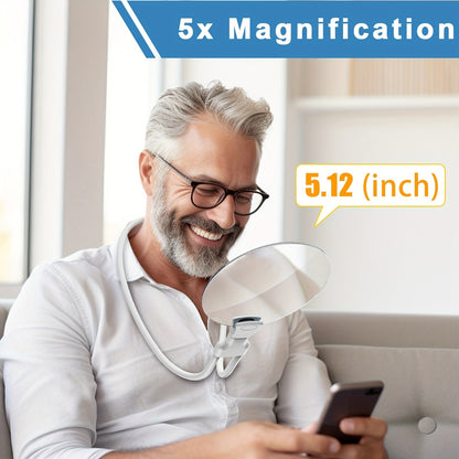 Handsfree Vergrootglas met Nekhouder – 5x Vergroting voor Lezen